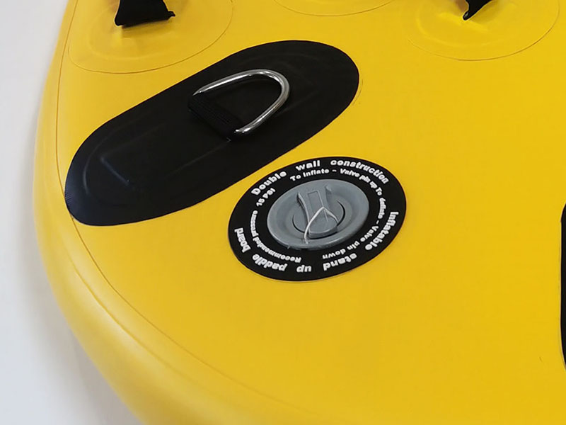 High pressure air valve, allows to inflate SUP up to 15 PSI high pressure. When the gas is filled, the air filled pipe is pulled out, and the air nozzle is automatically closed.